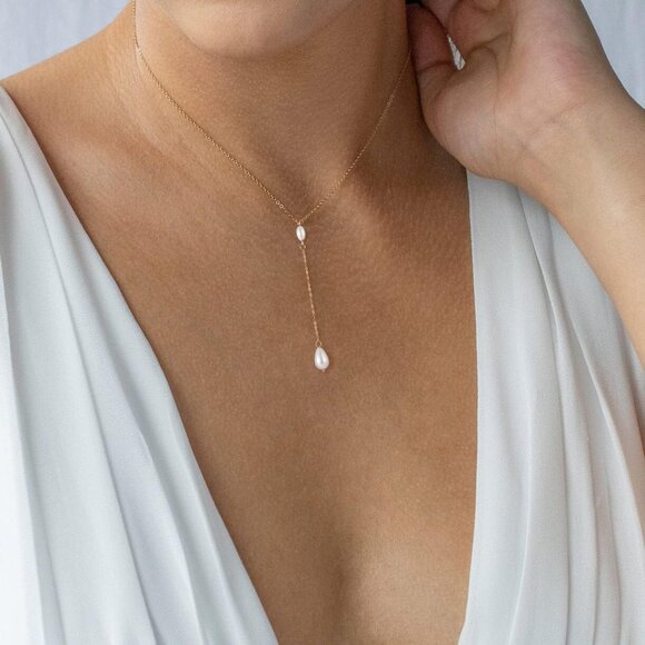 Pearl Necklaces for Women,14K Real Gold Plated Dainty Cute Pearl Necklace for Wo - Picture 7 of 8